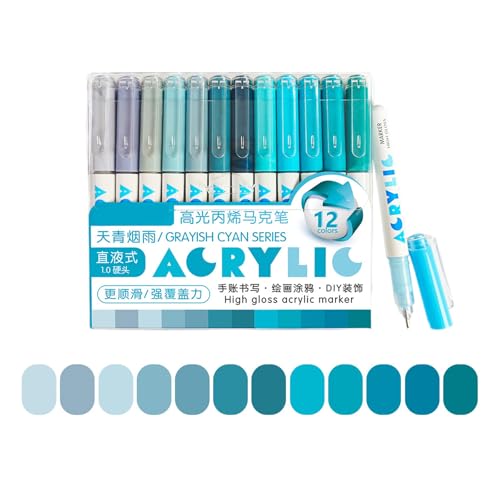 Stylo marqueurs liquides acryliques fluorescents et phosphorescents pour support plastique