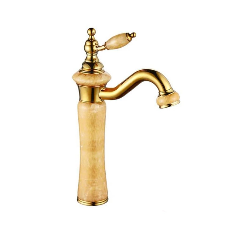 Blyqxs One Color Basin Faucet Natural Marble Decoration Bathroom Lavatory Basin Vessel Sink Mixer Tap Basin Faucet Xt623(5)