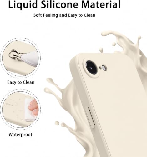 Image of DIZORO Square Microfiber Candy Case Compatible for iPhone 17e / iPhone 16e Shockproof Slim Back Cover Liquid Silicone Case - Stone Grey