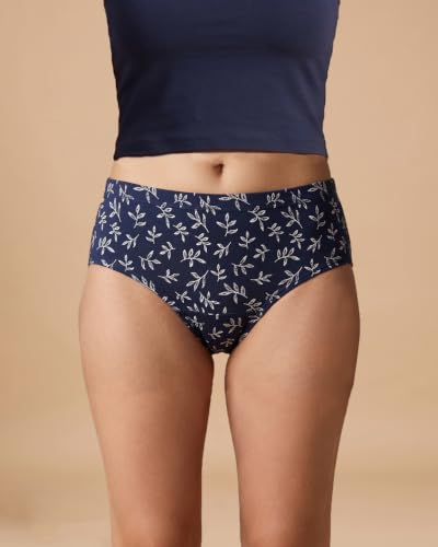 Image of URBAN ADVENTURE Women's Cotton Printed High Waist Full Coverage Briefs | Soft & Stretchable Everyday Hipster Panties | Breathable Comfort Fit | Pack of 3
