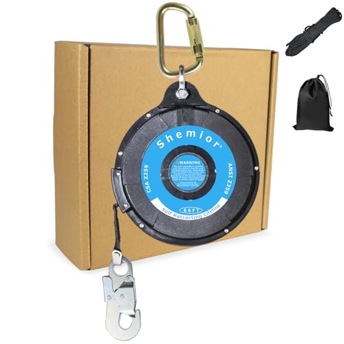 Image of 66FT Self Retracting Lifeline, Shemior Retractable Safety Lanyard, Web SRL | Safety Harness Fall Protection Kit, Fall Arrestor, Srl Fall Protection, Retractable Lanyard, Safety Harness Yoyo