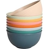 ZHABAYEN 8PCS Bowls Set, Microwave & Dishwasher Safe, Reusable Cereal Bowl for Party, Picnics, Camping, Breakfast, Salad, Pasta, Soup, Noodles, Snack
