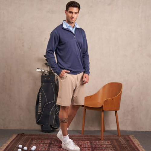 Long Sleeve Golf Shirt Men 1/4 Zip Pullover Mens Long Sleeve Sun Protection Shirts UPF 50 Lightweight Athletic Pullover3