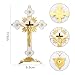 KOMI 5 Inch Catholic Metal Jesus Cross Standing, White Crucifix for Home Decoration, Table Crucifix Religious Gift