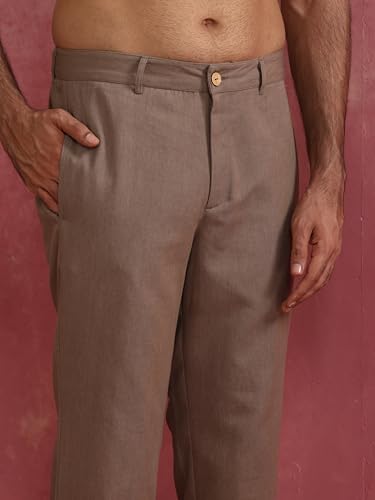Image of true Browns Men's Grey Cotton Twill Pants (XL)