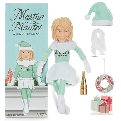 Martha Stewart Martha on a Mantle 2024 Christmas Doll, 12” Small Plush Toys Décor, for Men & Women