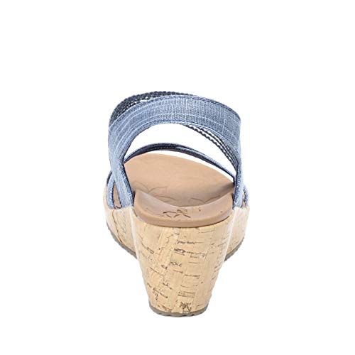 Skechers womens Beverlee - High Tea Wedge Sandal, Navy, 8.5 US