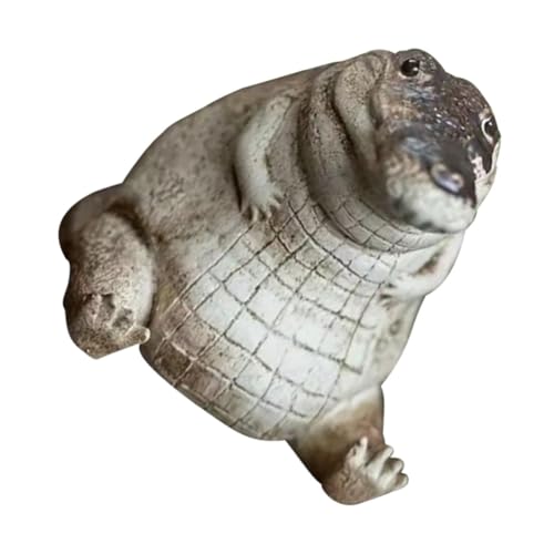 Image of Toddmomy Garden Figurine Resin Crocodile Statue Miniature for Outdoor Patio and Indoor Plant Pots Decorative Craft Accessory