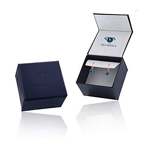 10K Rose Gold 6mm Round Gemstone Martini Leverback Earring2