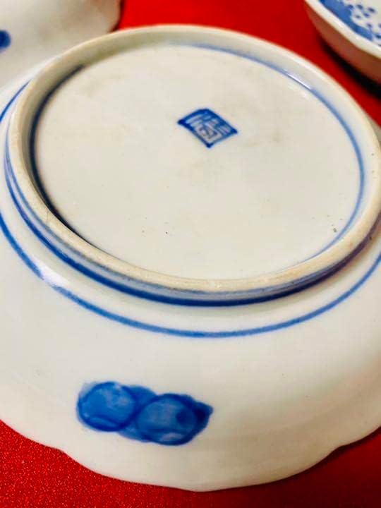 古伊万里　伊万里焼　印判　葡萄唐草　銘々皿　5客　新品 古伊万里 伊万里焼 印判 葡萄唐草 銘々皿 5客 古伊万里 印判染付