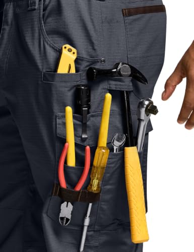 Image of CQR Men's Quick Dry Work Pants, Water Resistant Outdoor Tactical Pants, Lightweight Stretch Cargo Hiking Pants