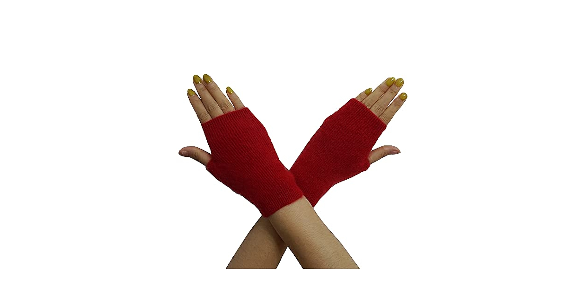 Lemoyoung Women's Half Fingerless Gloves Stretchy Knitted