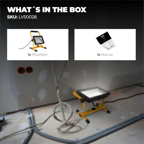 Reflector LED de 6000 lúmenes con cable de 1.5 metros e IP65 impermeable 2
