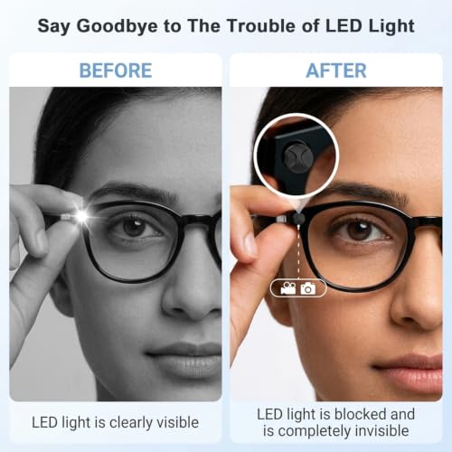 Image of ZORBES [4-Pack] Adjustable LED Light Blocking Covers for Meta Wayfarer, Skyler, Headliner (Gen2), Meta Glasses, Easy to Block LED Light When Recording