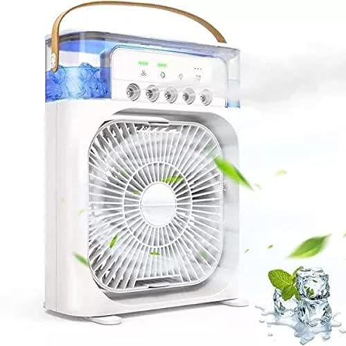 Ventilador Portátil de Mesa Mini Ar Condicionado Umidificador Climatizador Pode Colocar Gelo Luz Led