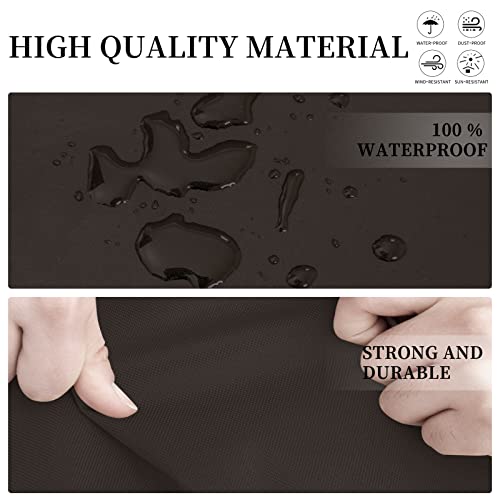 Image of Easy-Going Patio V-Shaped Sectional Sofa Cover, Waterproof Outdoor Sectional Cover, Heavy Duty Garden Furniture Cover with Air Vent 118 inch L (on Each Side) x 33.5 inch D x 31 inch H, Beige /Dark Brown