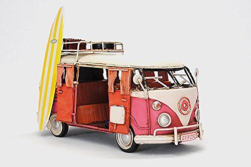 Amazon ブリキのおもちゃ 自動車 クラシックカー ワーゲンバス風 キャンピングカー ピンク プラモデル 通販