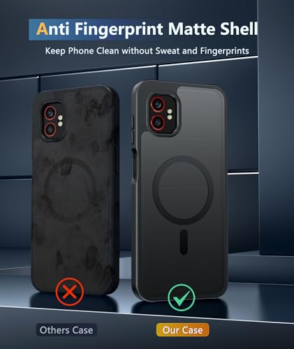 Image of FNTCASE for Samsung-Galaxy XCover7 Pro Case: for XCover6 Pro Case [Compatible with Magsafe] Translucent Matte Cases with [Screen Protector] Military Grade Shockproof Protective Phone Cover -Black