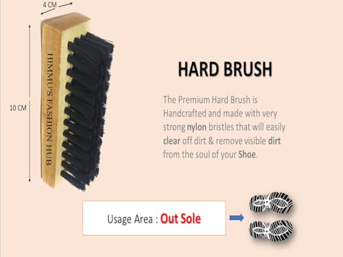 Image of Xerus mini Shoe Brush Small 4 Inch for Sneaker, Canvas and Sport Shoes Cleaning 2 Soft Bristle Brush, Professional Boot Cleaning Kit, Wood Handle, PP Material Bristles