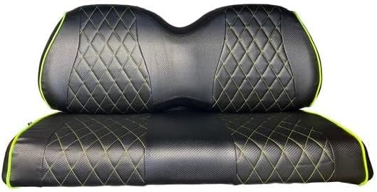 Club CAR Precedent - Fundas de asiento delantero y trasero para carrito de golf, costuras de diamante (costuras negrasverde)