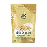 Noix de Cajou Bio - 250g. Noix Sans Sel non Torréfié et Cru. Non Traité et Sans Additifs sans Gluten et Vegan. Riche en Protéines Vitamines et Minéraux. Organic Cashew Nuts.