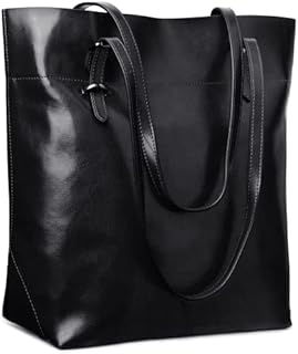 S-ZONE Vintage Genuine Leather Tote Shoulder Bag Handbag Big Large Capacity