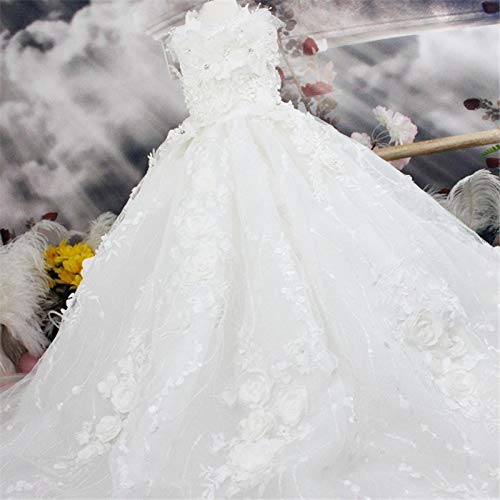 Fegoclt Handmade Dog Clothes Wedding Dress Princess Gown Trailing Sequin Evening Party Skirt (Size : Small) #TOP4