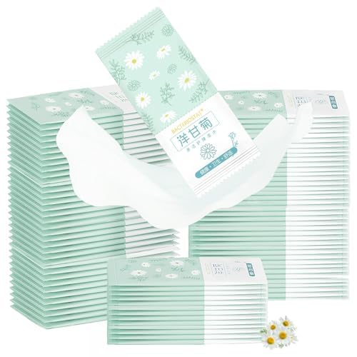100 toallitas refrescantes, toallitas húmedas empaquetadas individualmente, toallitas húmedas empaquetadas individualmente, papel higiénico húmedo, toallitas de limpieza higiénicas, manzanilla, aloe