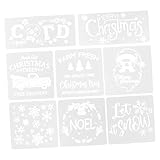 COHEALI 32 Hojas Plantilla De Navidad Plantilla De Santa Plantilla Suministros De Fiesta De Navidad Plantilla De Ventana De Navidad Plantillas De Arte Plantillas De Graffiti Plantillas De