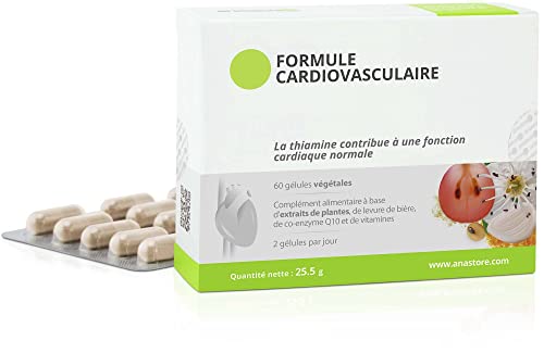 HERZ-KREISLAUF FORMEL * 60 Kapseln / 320 mg * Vitaminen der B-Gruppe, Weißdorn, Knoblauch, Traube, Nattokinase und Coenzym Q10 * Kardiovaskulär+ Blutkreislauf + Druck *