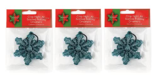 Belle Aroma Holiday Ornaments W/Scent - Christmas Decorations, Car Air Fresheners, Tree Hanging Accessories W/Long Lasting Fragrance Smell For Home Or Car (Pack Of 3, Snowflake In Crisp Night Air) #TOP15
