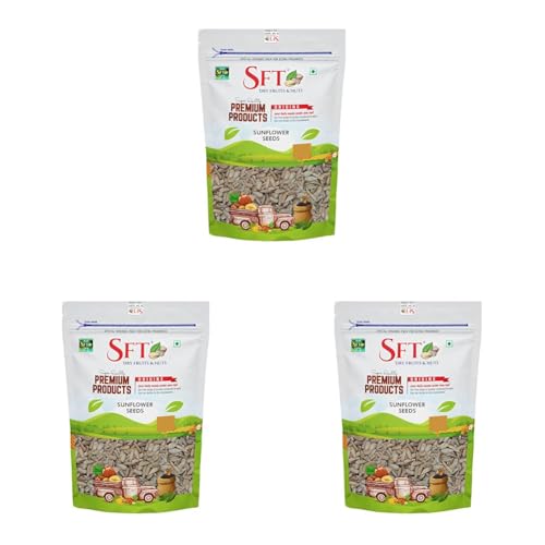 Image of SFT Sunflower Seeds 1 Kg - Raw Seed for Eating | Healthy Snacks | High in Vitamin, Fibre & Protein Seeds | Non - GMO seed | Diet Food | Gluten free | Premium Raw Sunflower seed (Pack of 3)