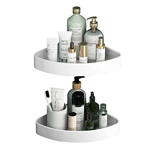 Étagère de salle de bain blanche suspendue avec rangement d'angle en aluminium - 2