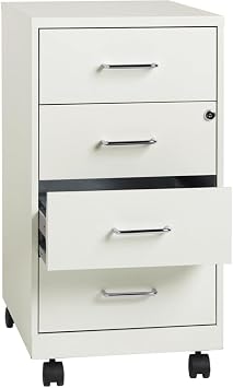 LYS 26-1/2" Mobile Storage Cabinet - 4-Drawer, White