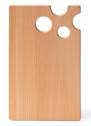 EVERYJOY Tabla de servir de madera de haya, tabla de cortar, tabla de desayuno, para cortar y servir (queso, 24 x 15 x 0,9 cm)