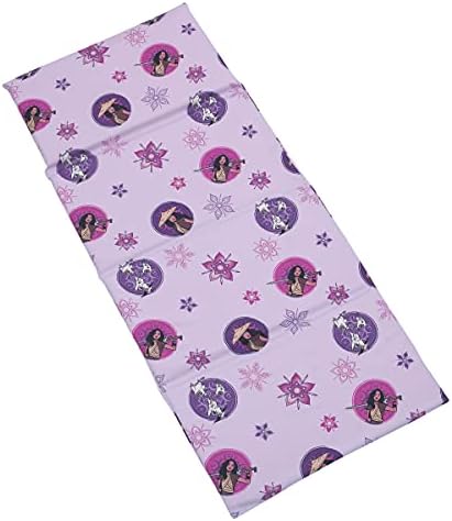 Disney Raya & The Last Dragon Mythic Pop with Ongis Lavender, Purple, & Magenta Flowers Preschool Nap Pad Sheet, Lavender, Purple, Magenta, Tan