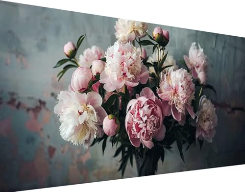 Loisirs créatifs adultes diamond painting 5D fleur, kit complet broderie diamant rose 60x120cm