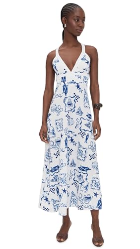 MINKPINK Womens Baci Cross Back Dress Nautical Stamps M