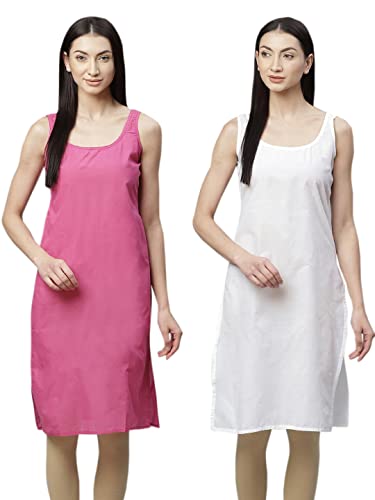 Image of Ada Womens Terivoile Cotton Suit Full Slip /Camisole (Pack of 2) A301831