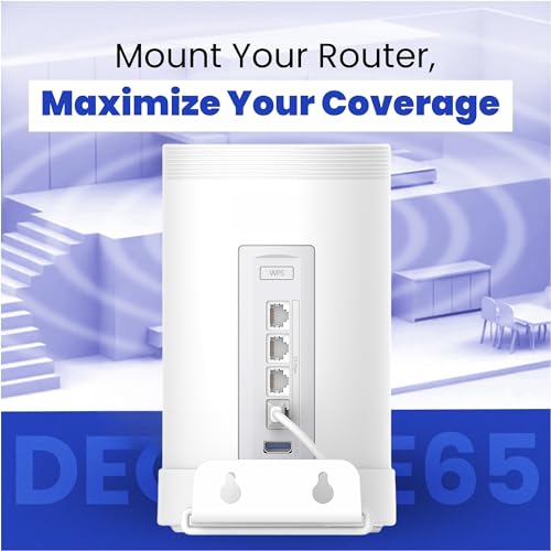 Image of Wall Mount for TP-Link Deco BE63 / BE65 /BE67 /BE68 /BE10000 /BE11000 /BE14000 Mesh Wi-Fi 7 System, Saving Space Aluminum Alloy Wall Hanging Bracket Holder with Cable Storage Rack (White-2Pack)