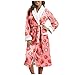 URIBAKR Peignoir d'hiver à imprimé Animal pour Femmes, épissage, vêtements de Maison, vêtements de Nuit en Flanelle Longue, Peignoir à Capuche en Polaire, Manteau en Peluche Longue