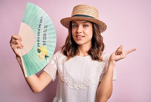 MKISHINE Éventail Humour Été – Si tu vois ça, c’est que je suis trop hot. | Cadeau Fun pour Femme ou Homme | Accessoire Canicule, Plage, Vacances, Amis & Famille – vue 2