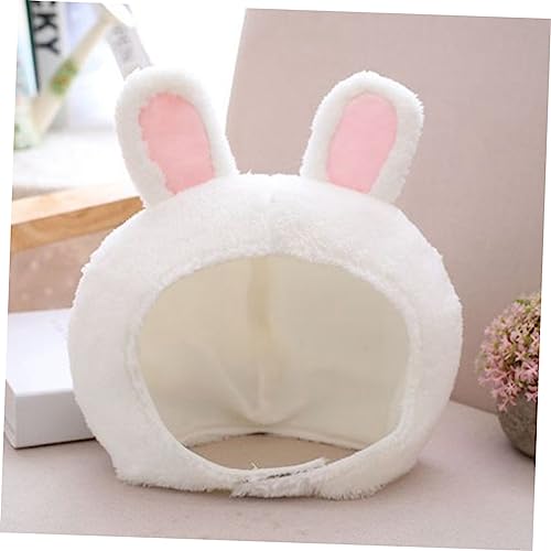 Furry Rabbit Earflap Hat Short-pile Velour Cartoon Bunny Headwear for Adults and Boys and Girls for Halloween Costume Parties and Fun Photo Props2