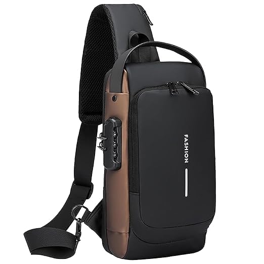 Sling Bag for Men & Women Stylish Crossbody Shoulder Chest Backpack with USB Charging Port | Anti-Theft Casual Travel & Office Messenger Bag Black-image-29