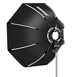 Hochreflektierend: Diese Softbox bietet eine gute Reflexionsleistung in einer relativ geschlossenen Softbox-Umgebung. Sie trägt dazu bei, hartes Blitzlicht zu streuen, Schatten zu entfernen und eine besonders weiche, gleichmäßige Beleuchtung zu erzielen. Mit abnehmbaren zwei Diffusoren können Sie die unterschiedliche Lichtleistung steuern.