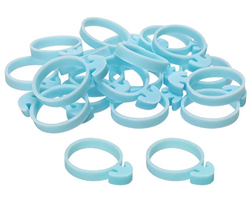 Mini Skater 20Pcs Pastry Bag Ties Reusable Silicone Cake Decoration Bag Piping Bag Ties Icing Bag Clips (Blue)
