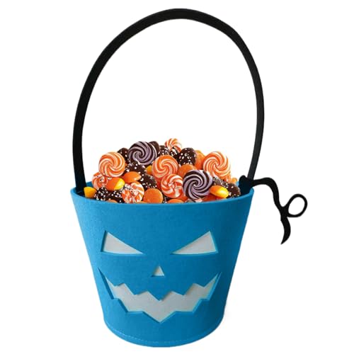 Secchio di Halloween | Cesto per Luminoso al Buio per Halloween - Sacchetti di Feltro Pieghevoli e di stoccaggio per Giocattoli, cioccolatini e Forniture per Feste