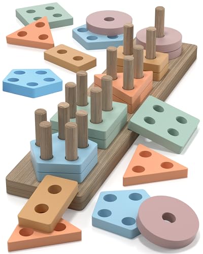Image of Zartores Montessori Toys for 1 2 Year Old Boys Girls Gifts, Toddler Toys | Wooden Shape Sorter Toy for Ages 2-4, Toddler Learning Toy, Wooden Puzzles, 1 2 3 Year Old Birthday Gift