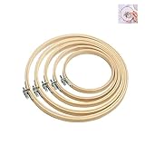 Duradero y seguro: estos aros de bordado están hechos de bambú natural fuerte y duradero, son ligeros, hermosos e inofensivos para sus manos