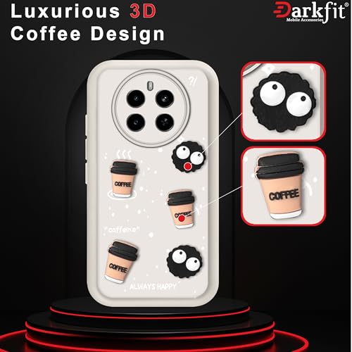 Image of Back Case Cover Compatible with Realme P1 Pro 5G | Cute Fun Cartoon Ball 3D Coffee Silicone Case | Body Protection | Camera Protection | Shock Proof | Color White | Pack of 1